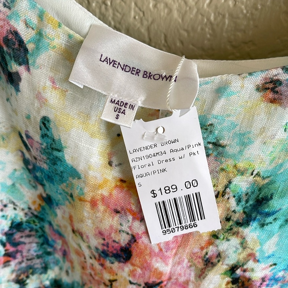 Lavender Brown mini dress floral, S